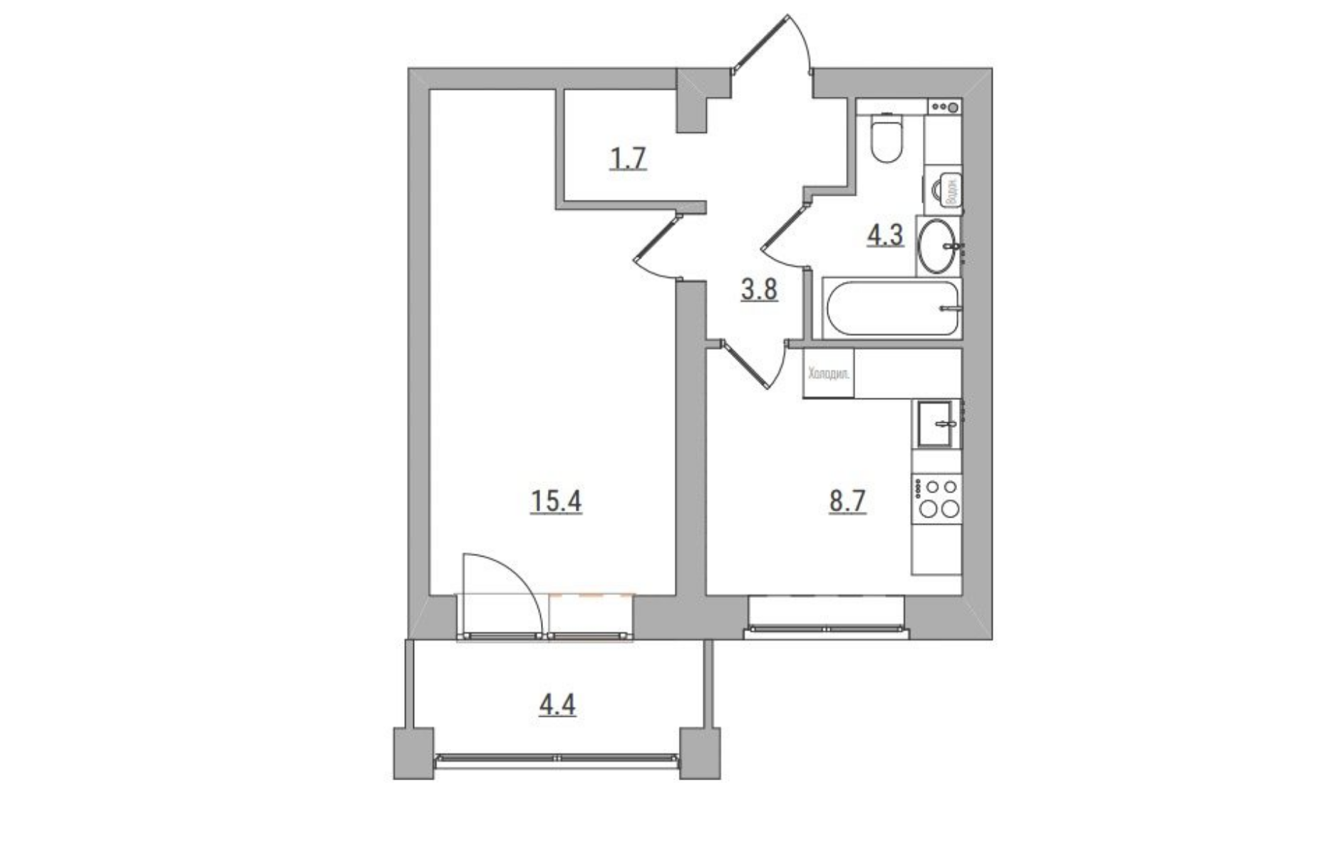 планировка квартиры 38 м2